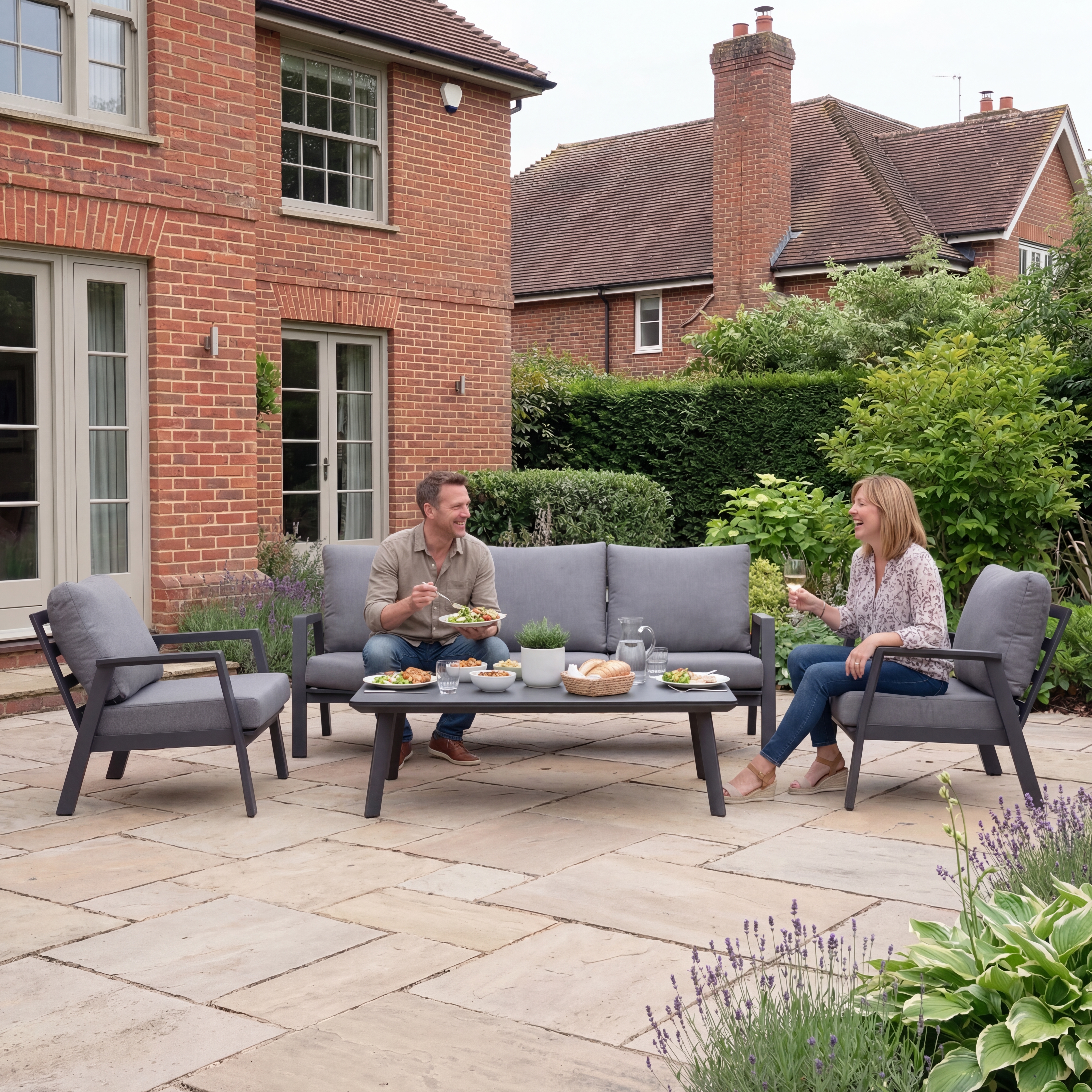 Nova - Phoenix 3 Seater Sofa Lounging Set with Rectangular Coffee Table - Grey thumbnail 2