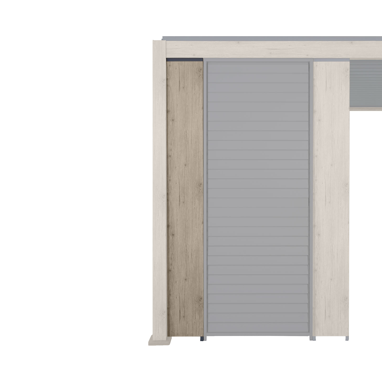 Nova - Titan Aluminium Pergola 31cm Solid Side Wall Panel - Wood Look thumbnail 13