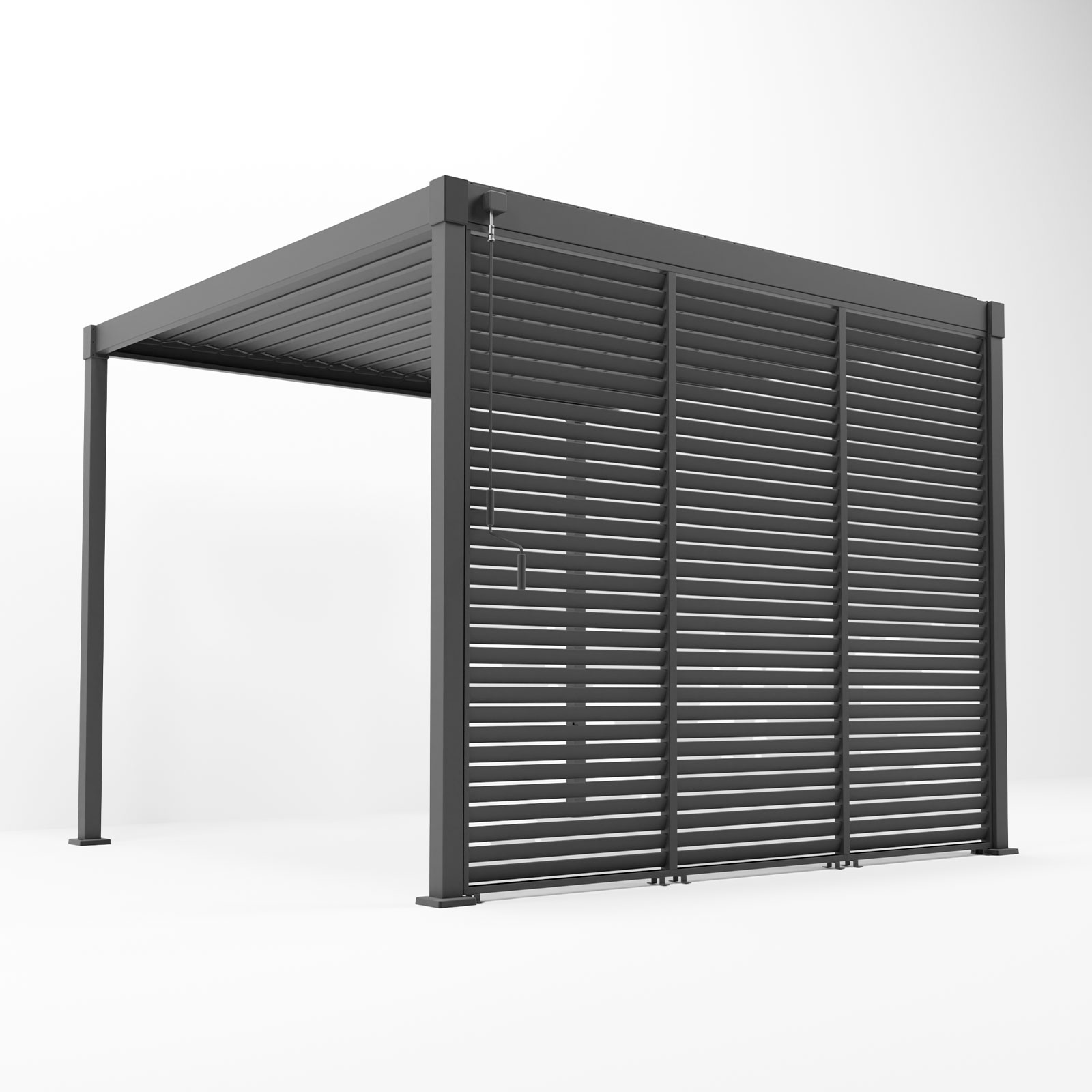 Nova - Luna 1.0 Fixed Louvre Side Wall Panel (Alu/Steel) - Grey thumbnail 2