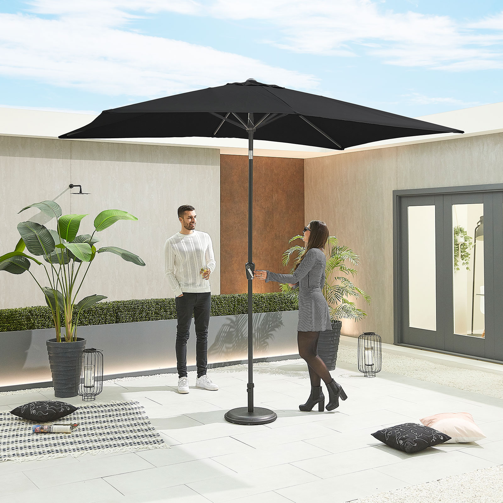 Nova - Antigua Aluminium Parasol - 3m x 2m Rectangular - Black thumbnail 2