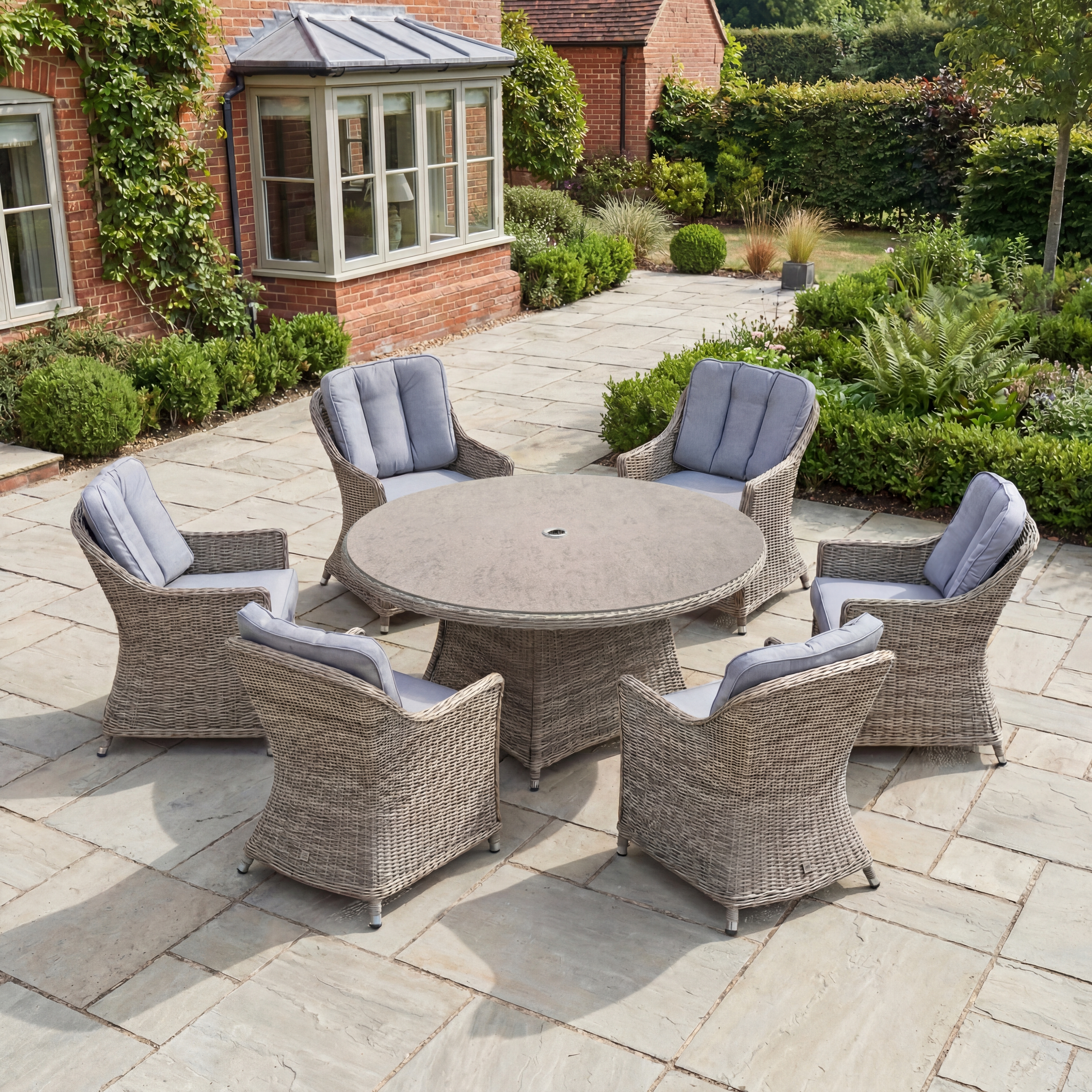 Nova - Ivy 6 Seat Dining Set - 1.4m Round Table (Ceramic Glass) thumbnail 7