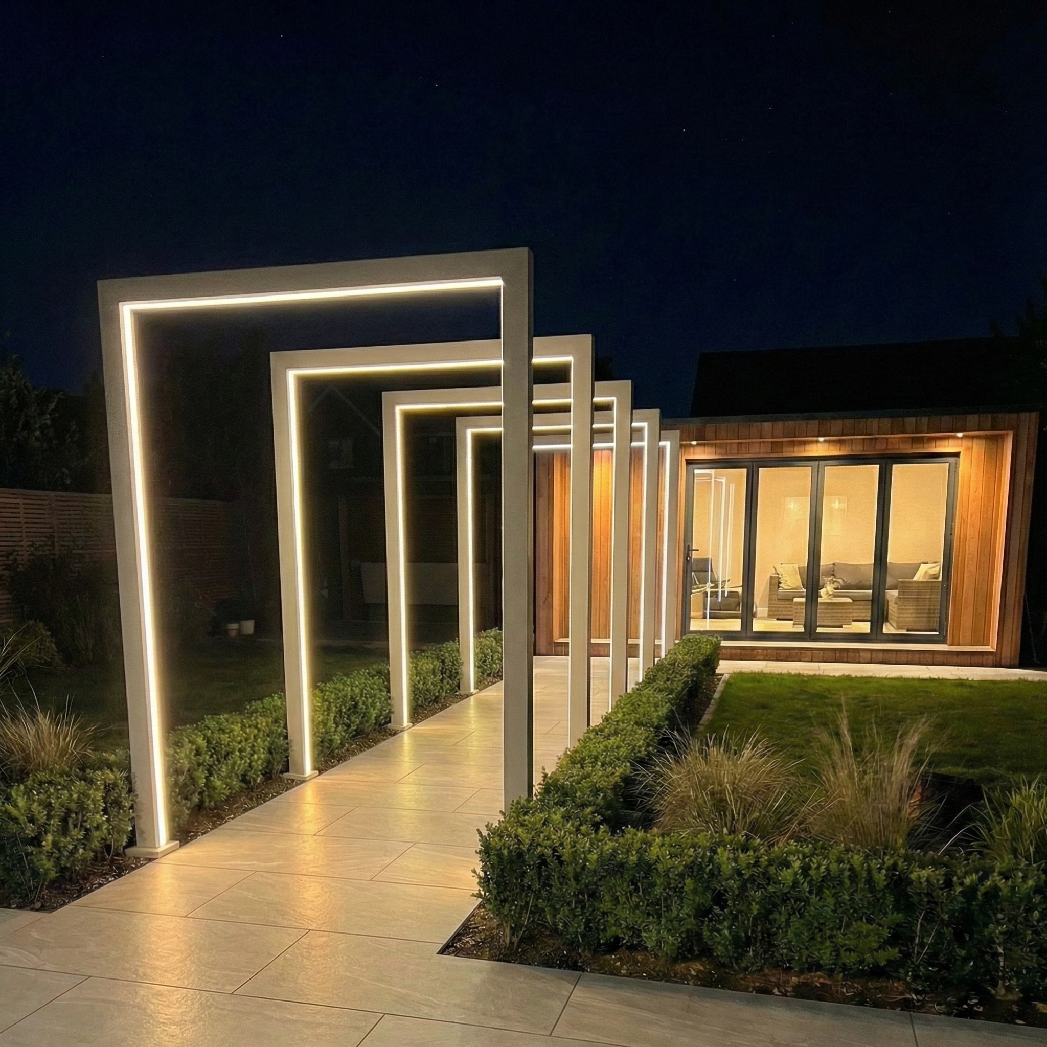 Nova - 155cm Titan Pergola Arch RGBW LED Pathway Arch - Pebble thumbnail 2