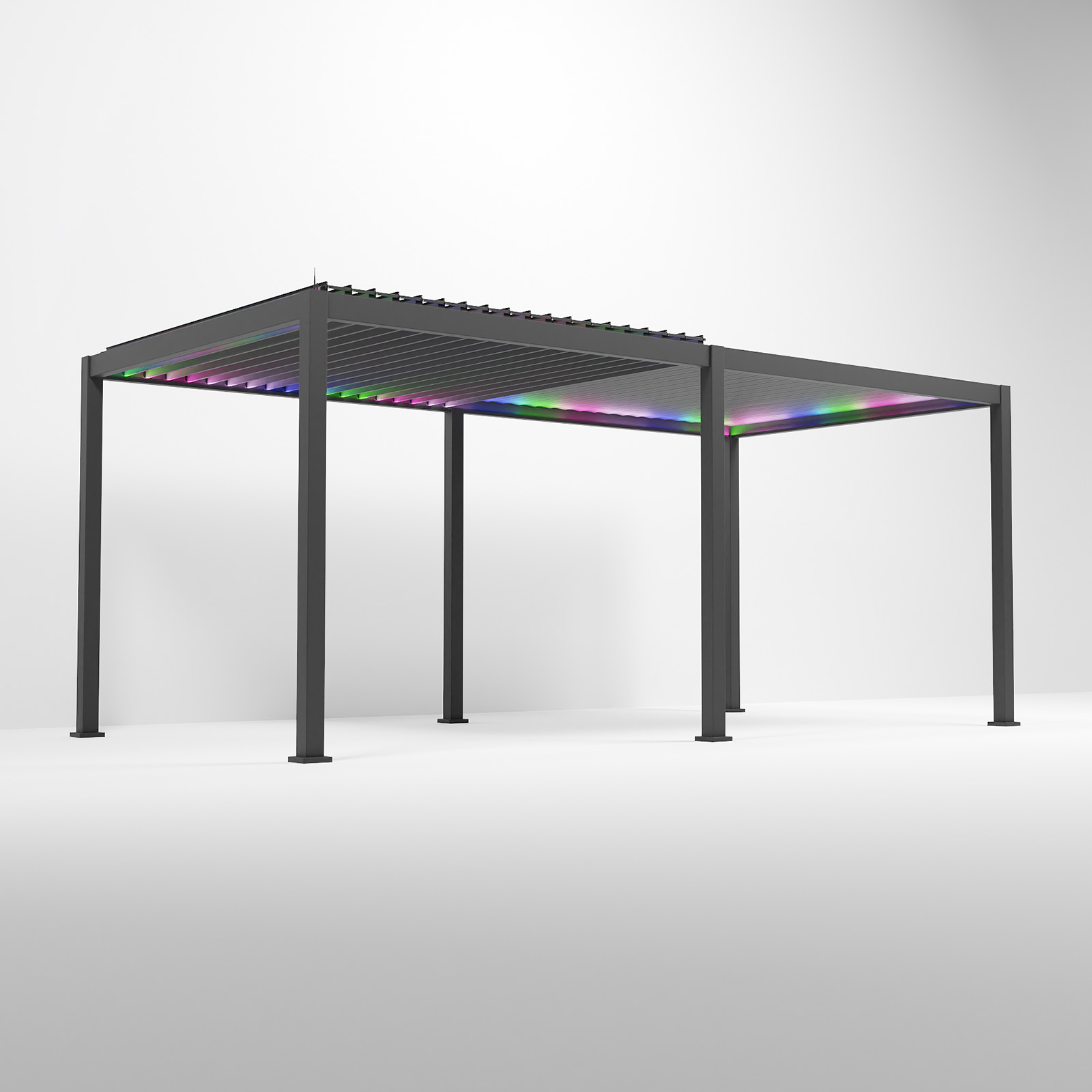 Nova - Titan LED Freestanding Aluminium Pergola - 6m x 3m Rectangular - Grey thumbnail 4