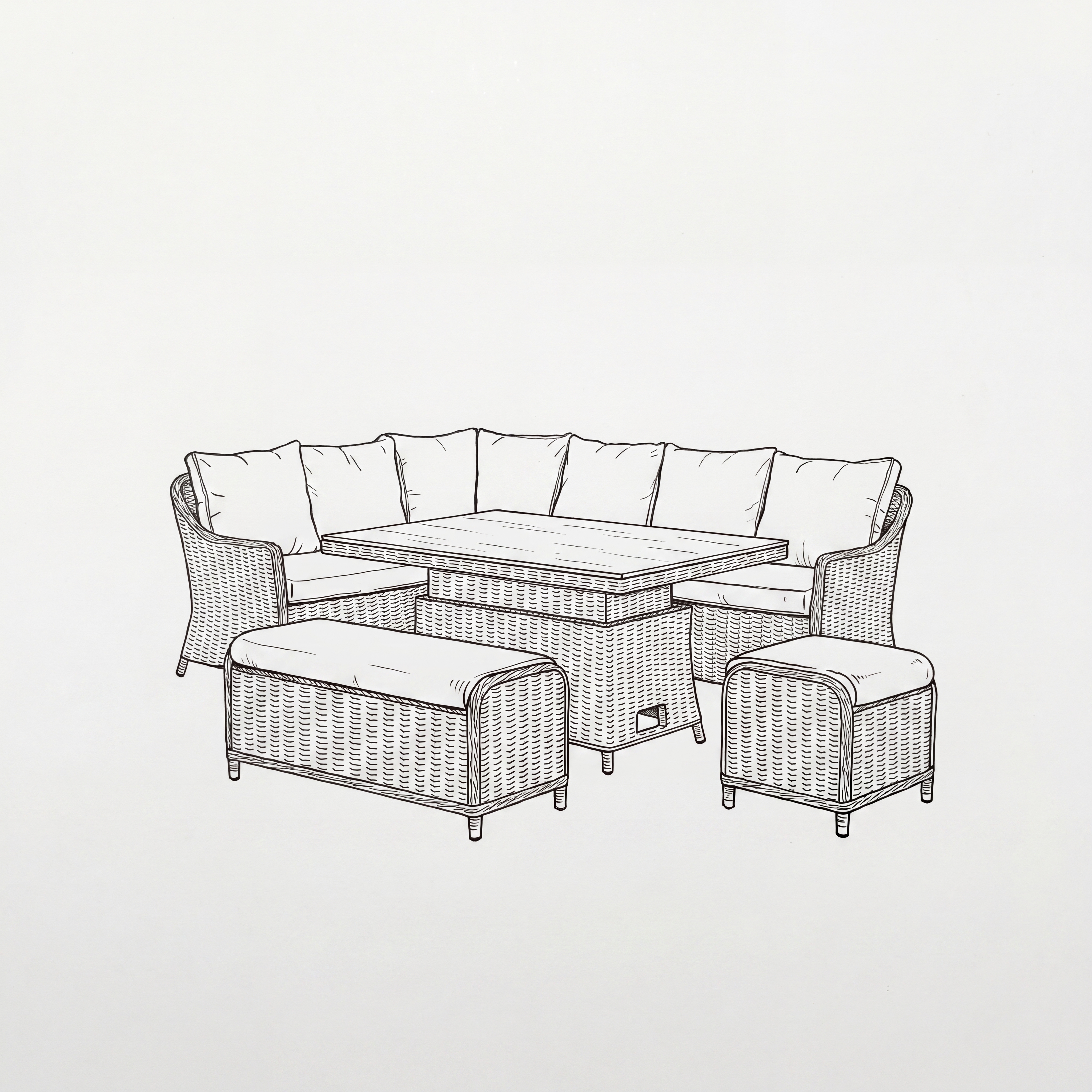 Nova - Ivy Left Hand Corner Sofa Lounge Dining Set with Rectangular Rise & Fall Table thumbnail 7