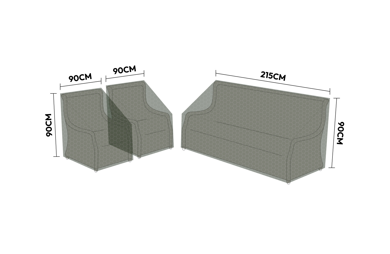 Protex - Cover Pack for 3 Seater Sofa Lounging Set
