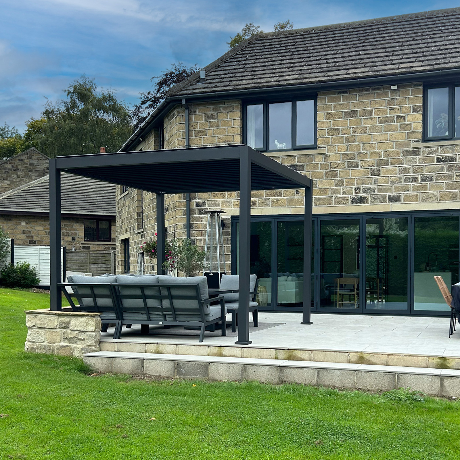 Nova - Titan LED Freestanding Aluminium Pergola - 3m x 3m Square - Grey thumbnail 7
