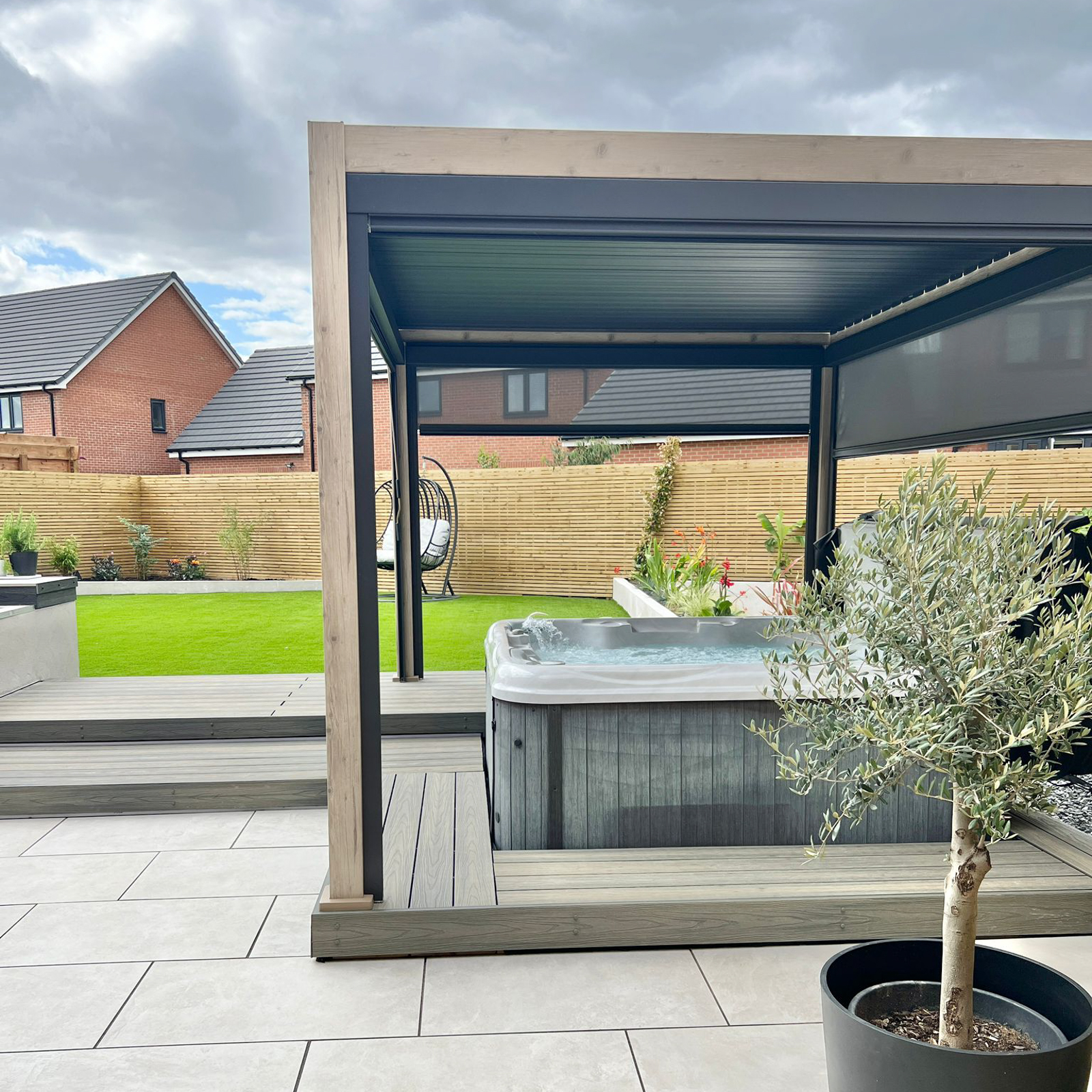 Nova - Titan Freestanding Aluminium Pergola - 4m x 3m Rectangular - Wood Look thumbnail 3